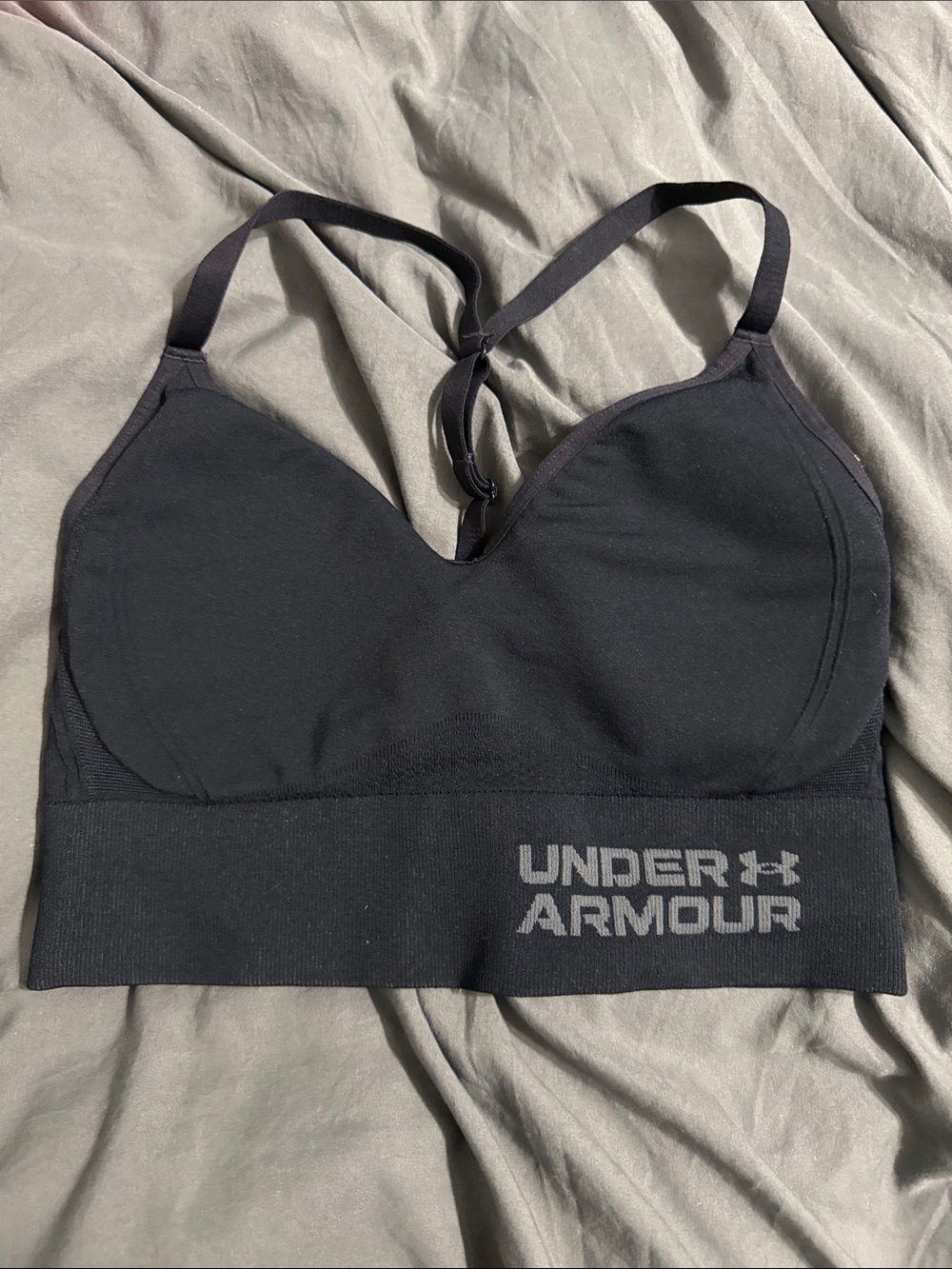 Under Armour Black Seamless Logo Sports Bra